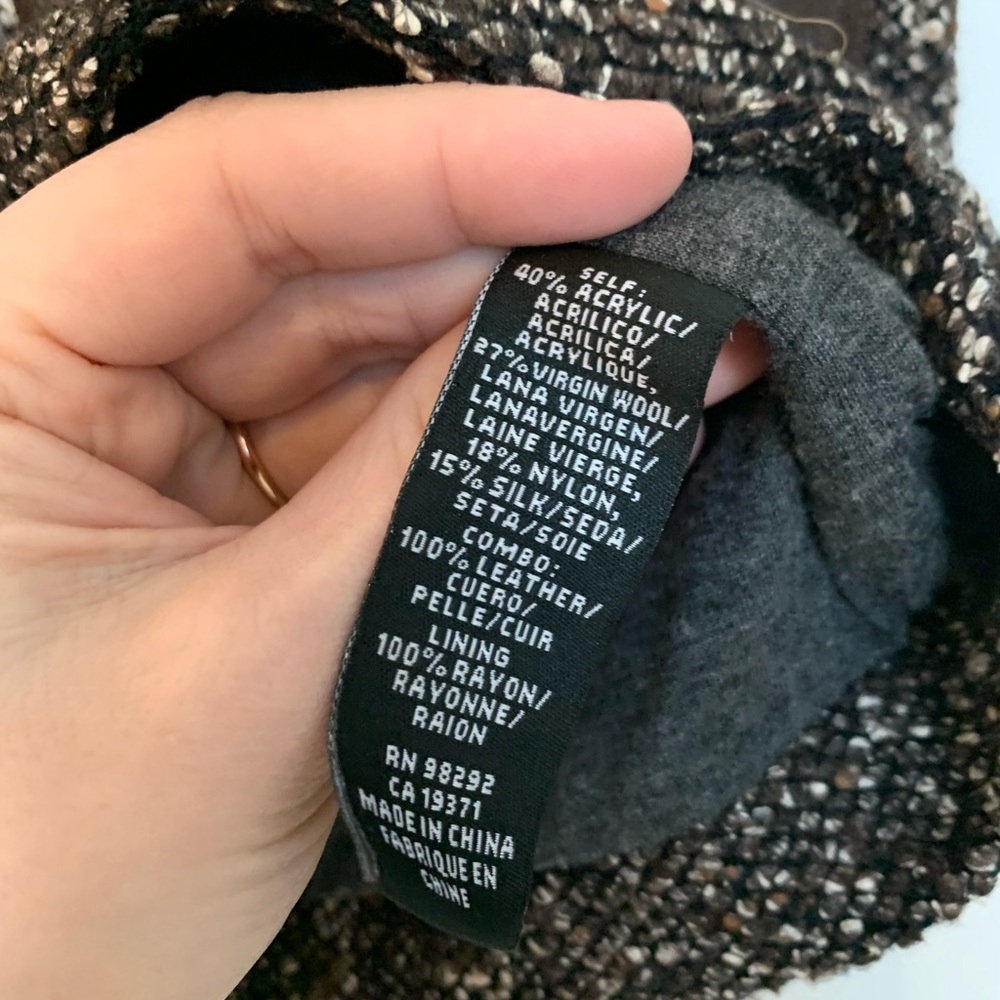 Tibi Tweed Soft Virgin Wool + Leather Pockets Shift Dress - Small - Picture 8 of 8